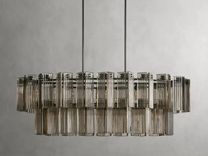 Delsie Oval Art Glass Chandelier 51''63''72''L - Zonesus