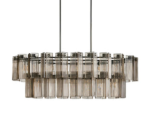 Delsie Oval Art Glass Chandelier 51''63''72''L - Zonesus