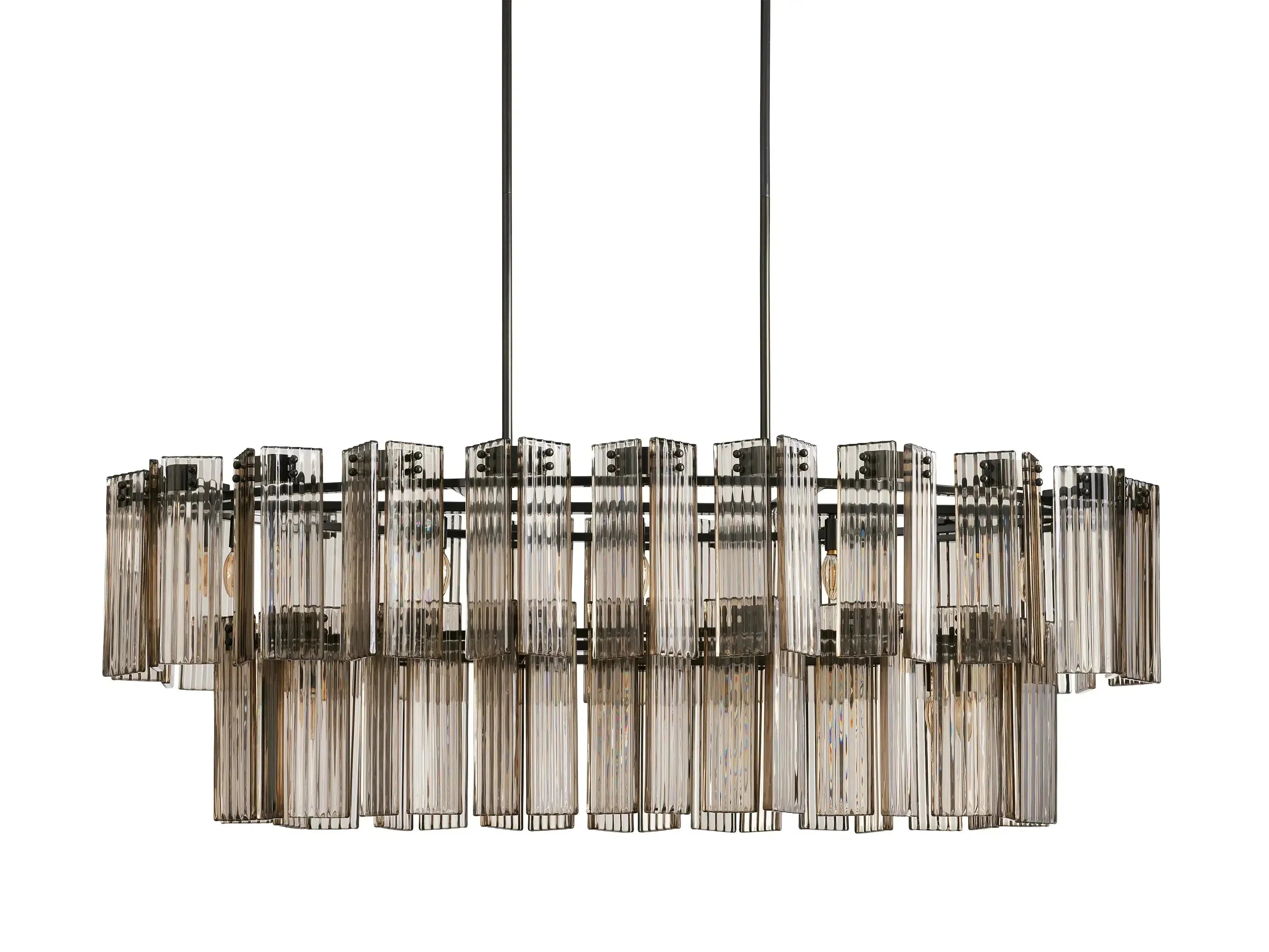 Delsie Oval Art Glass Chandelier 51''63''72''L - Zonesus