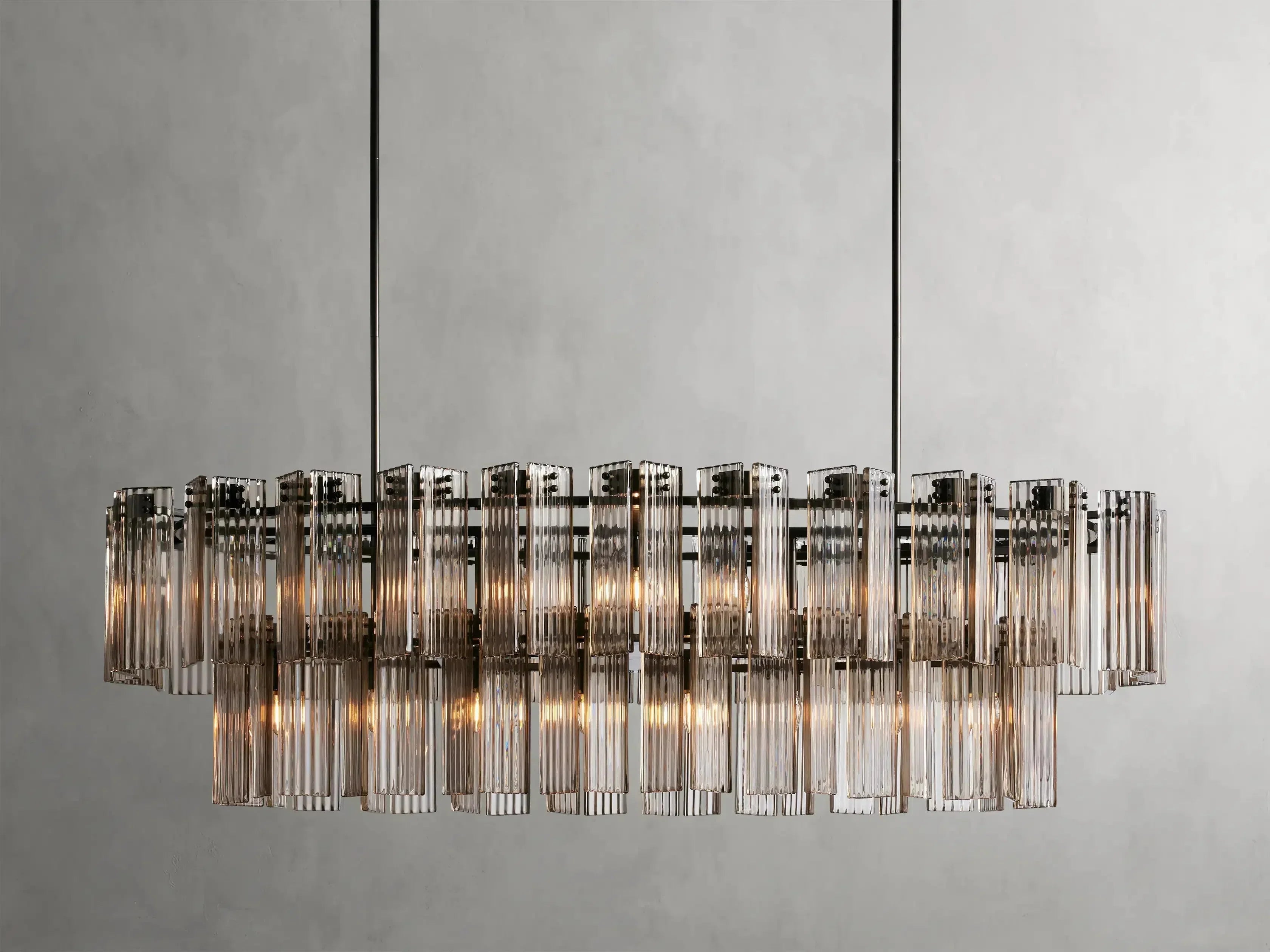 Delsie Oval Art Glass Chandelier 51''63''72''L - Zonesus