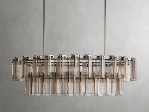Delsie Oval Art Glass Chandelier 51''63''72''L - Zonesus