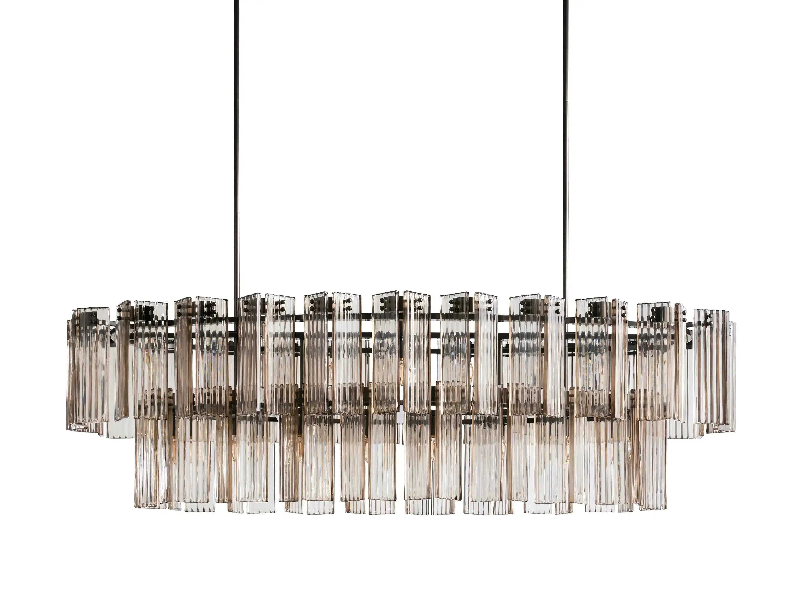 Delsie Oval Art Glass Chandelier 51''63''72''L - Zonesus