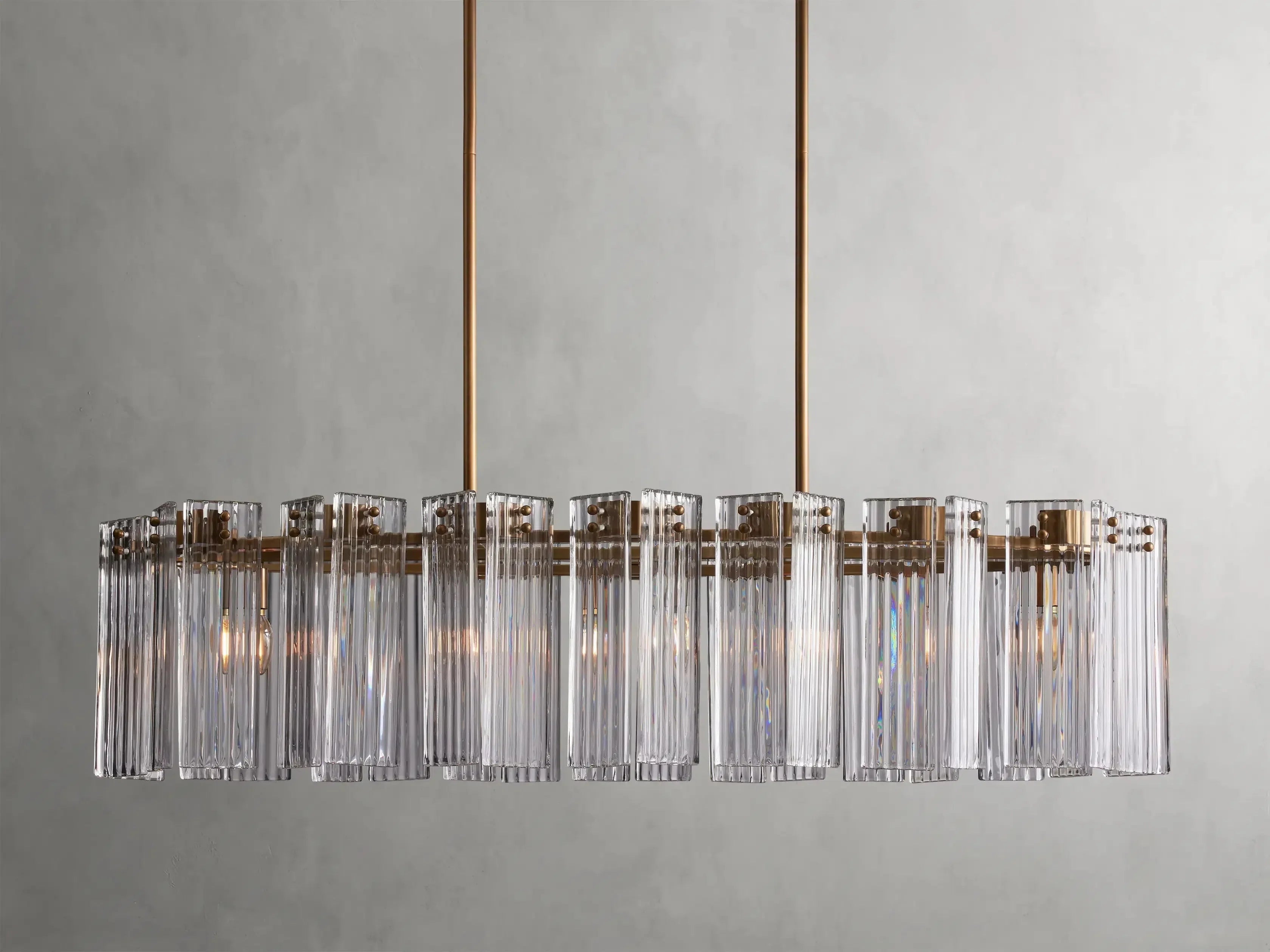 Delsie Oval Art Glass Chandelier 51''63''72''L - Zonesus
