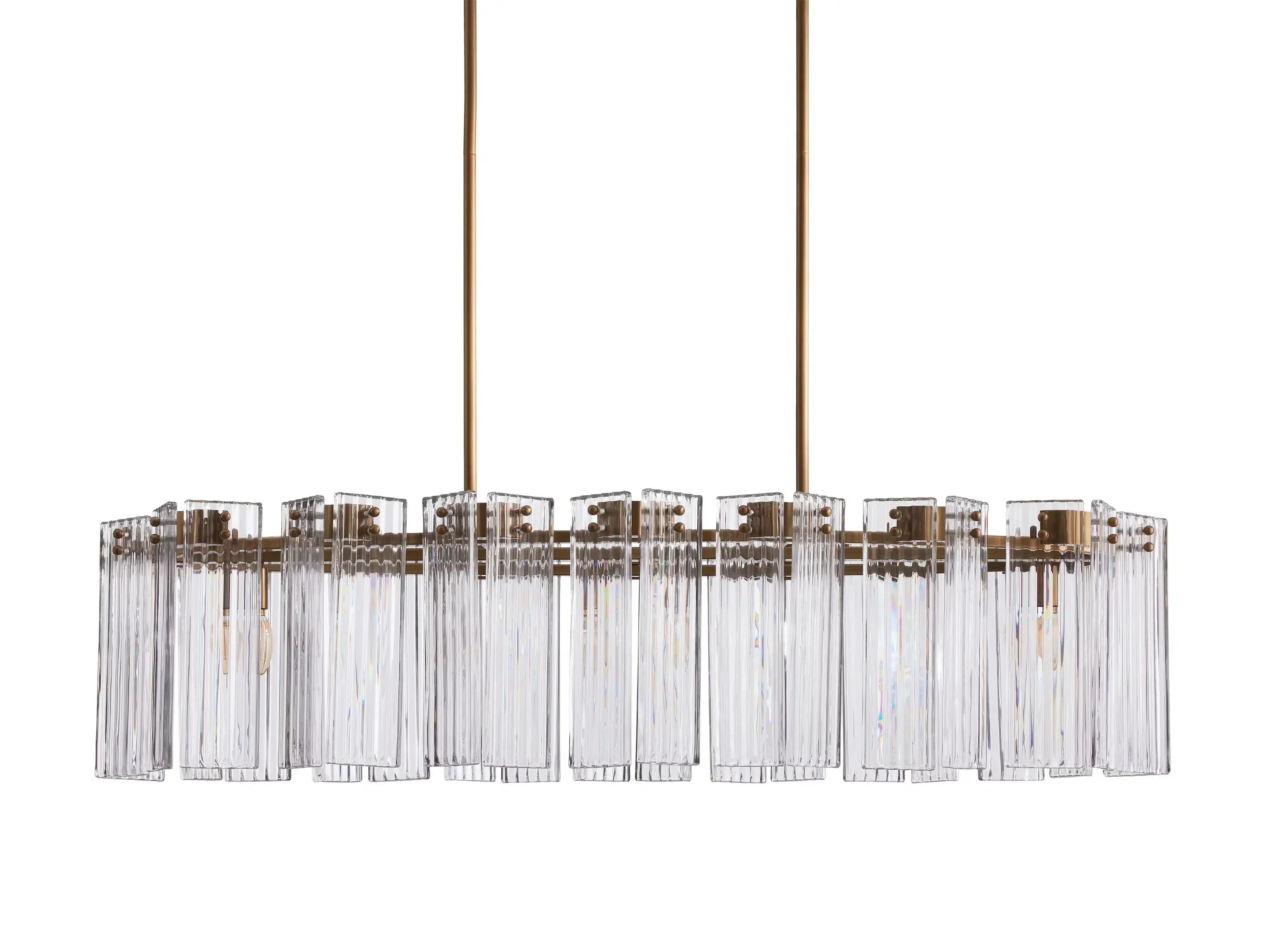 Delsie Oval Art Glass Chandelier 51''63''72''L - Zonesus