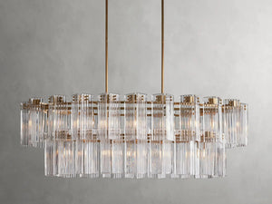 Delsie Oval Art Glass Chandelier 51''63''72''L - Zonesus