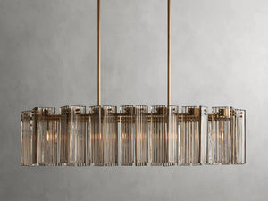 Delsie Oval Art Glass Chandelier 51''63''72''L - Zonesus