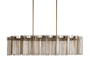 Delsie Oval Art Glass Chandelier 51''63''72''L - Zonesus