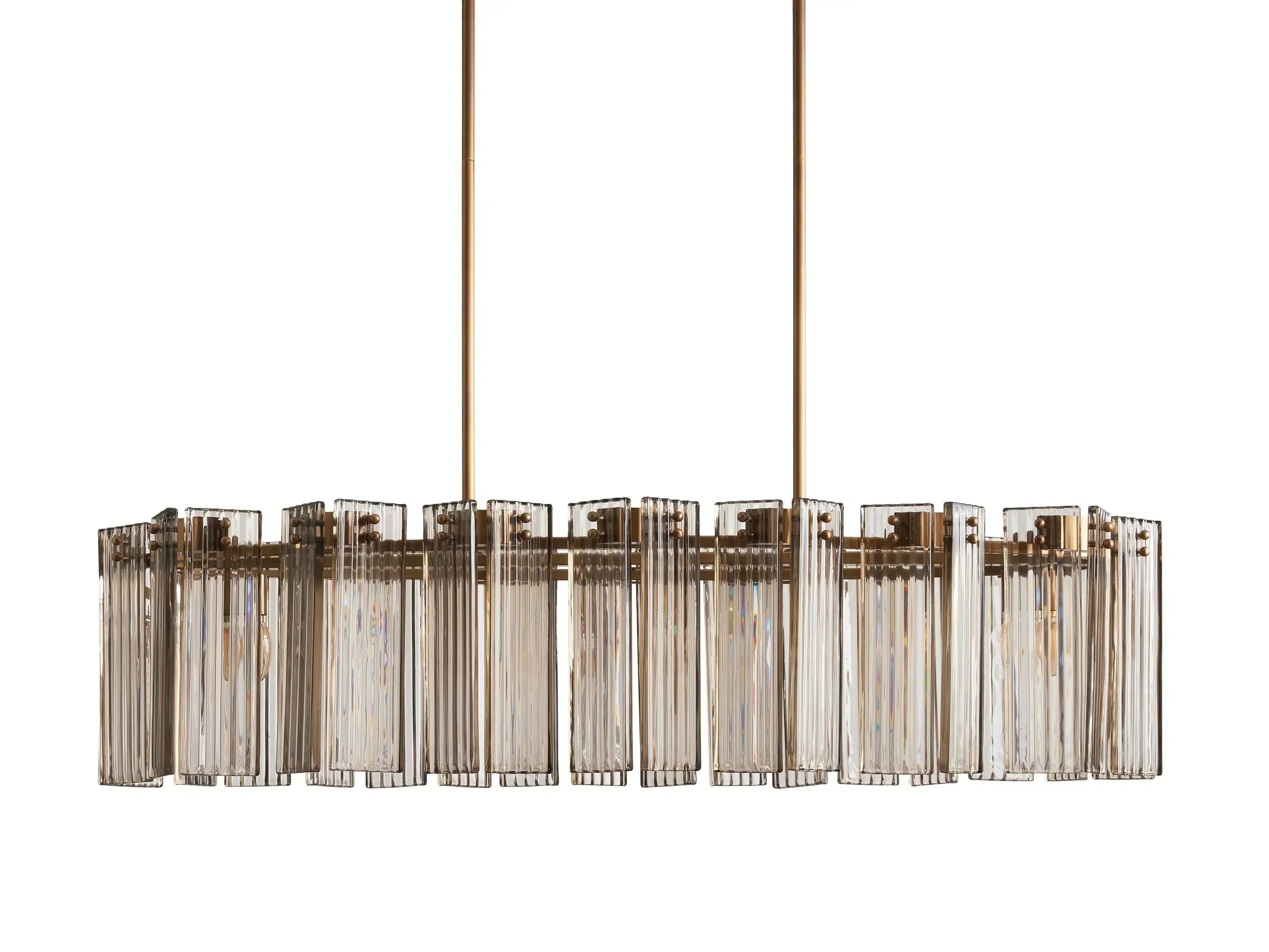 Delsie Oval Art Glass Chandelier 51''63''72''L - Zonesus