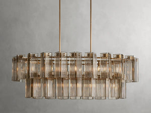 Delsie Oval Art Glass Chandelier 51''63''72''L - Zonesus