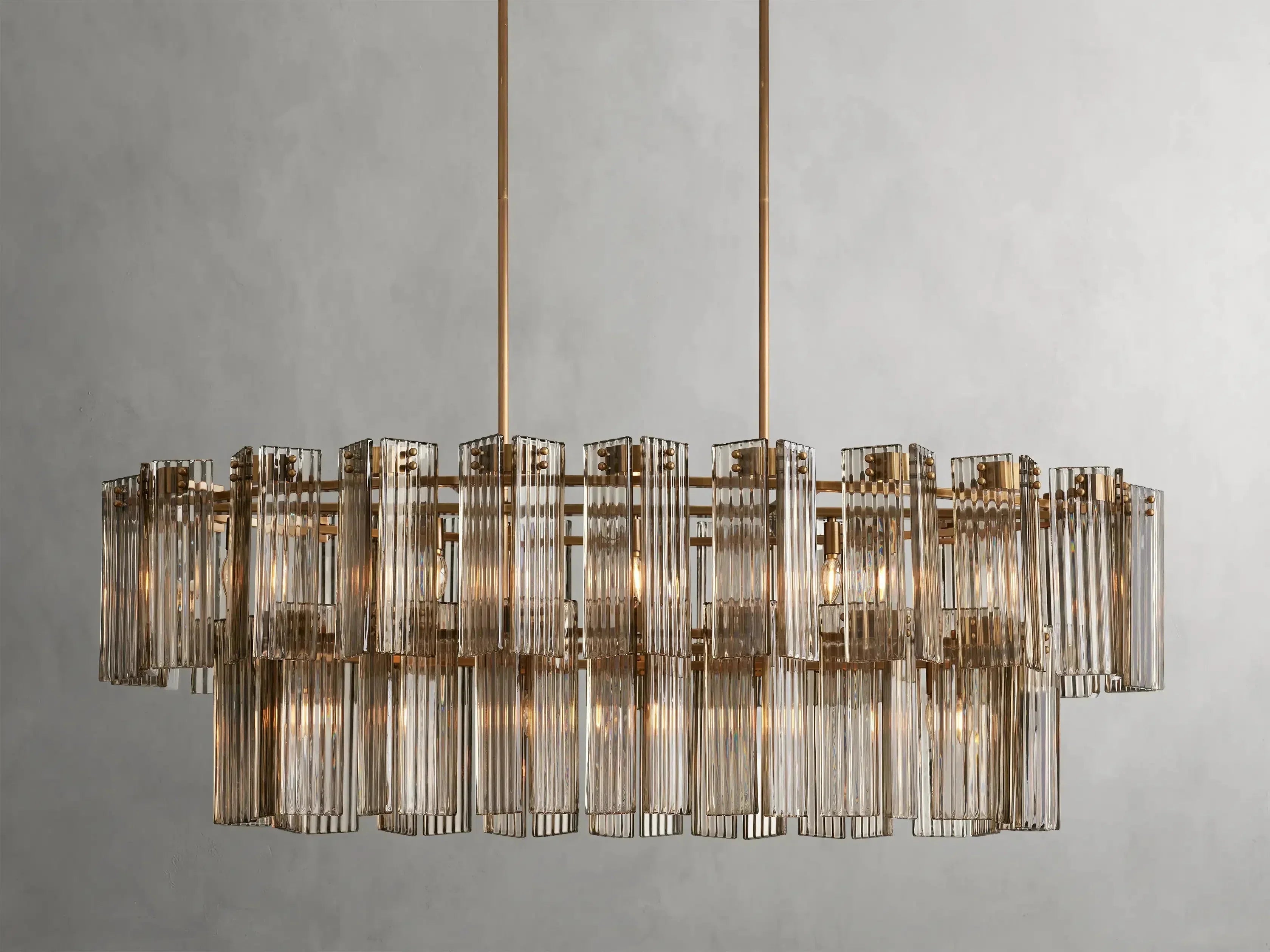 Delsie Oval Art Glass Chandelier 51''63''72''L - Zonesus