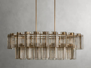 Delsie Oval Art Glass Chandelier 51''63''72''L - Zonesus