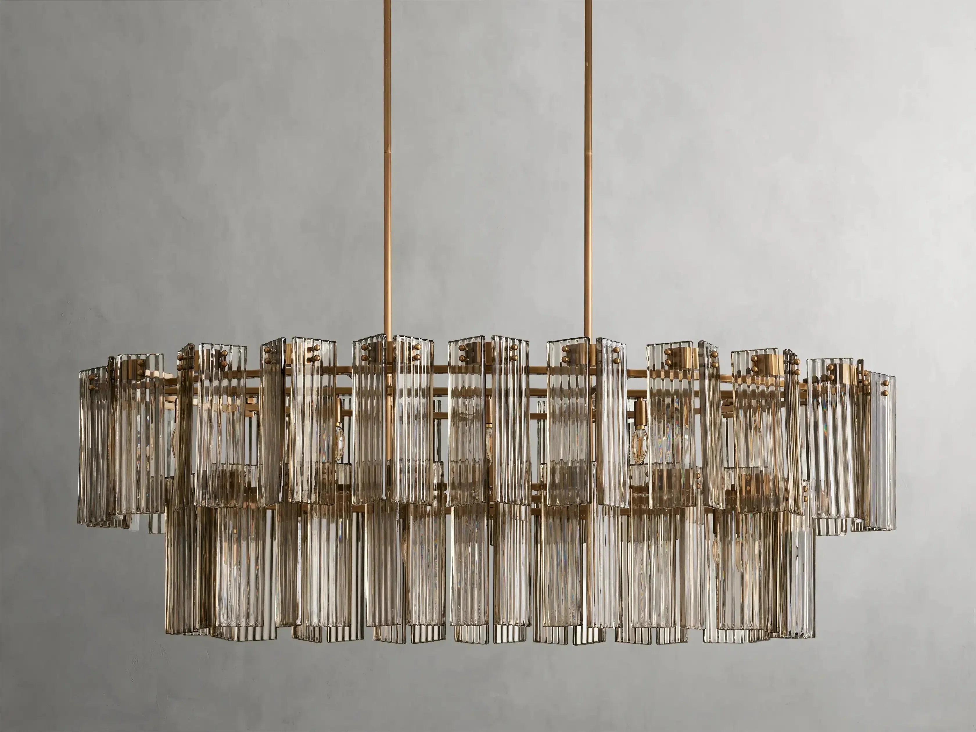 Delsie Oval Art Glass Chandelier 51''63''72''L - Zonesus
