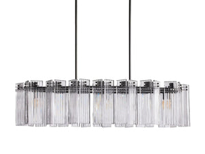 Delsie Oval Art Glass Chandelier 51''63''72''L - Zonesus
