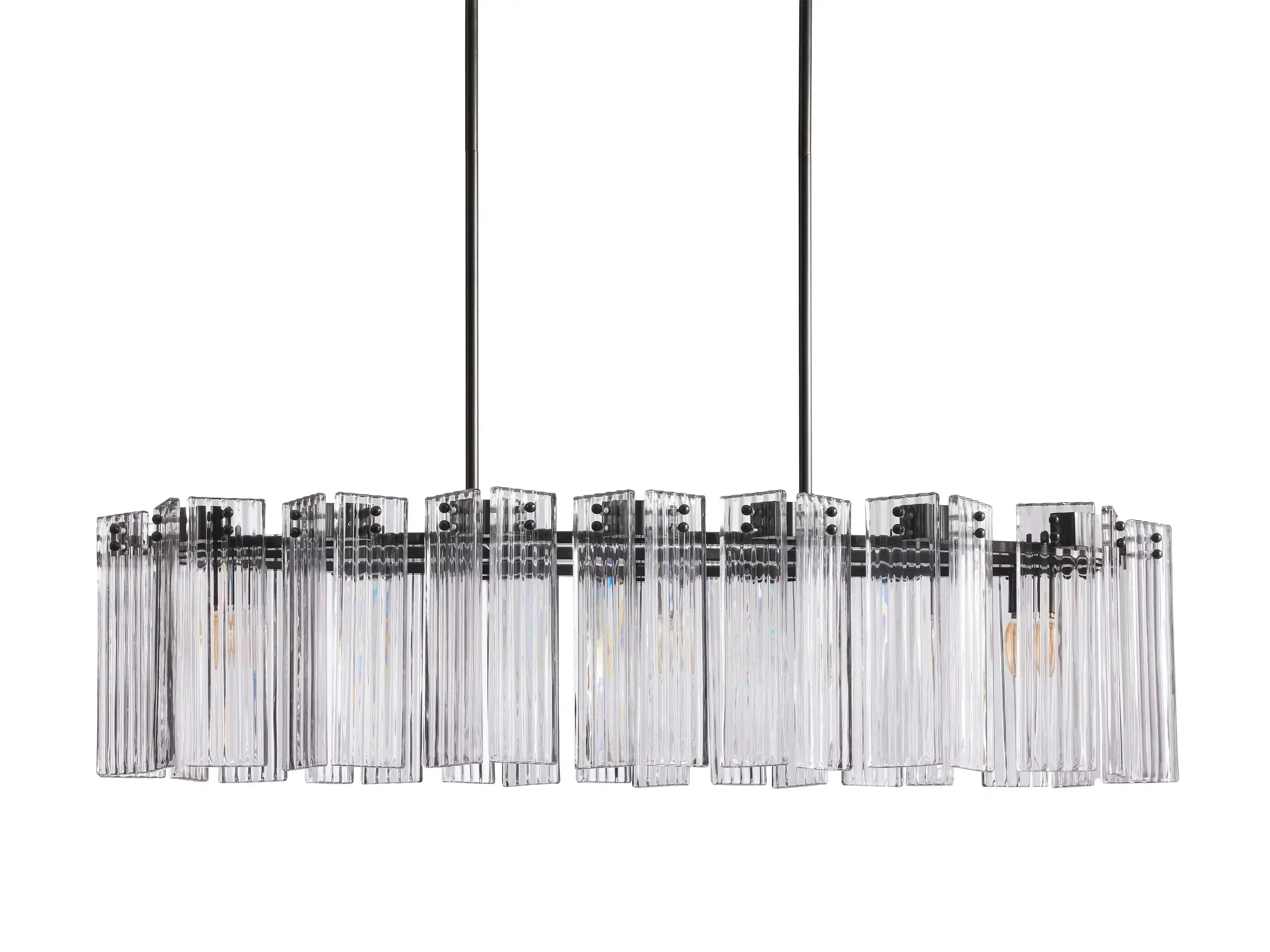 Delsie Oval Art Glass Chandelier 51''63''72''L - Zonesus
