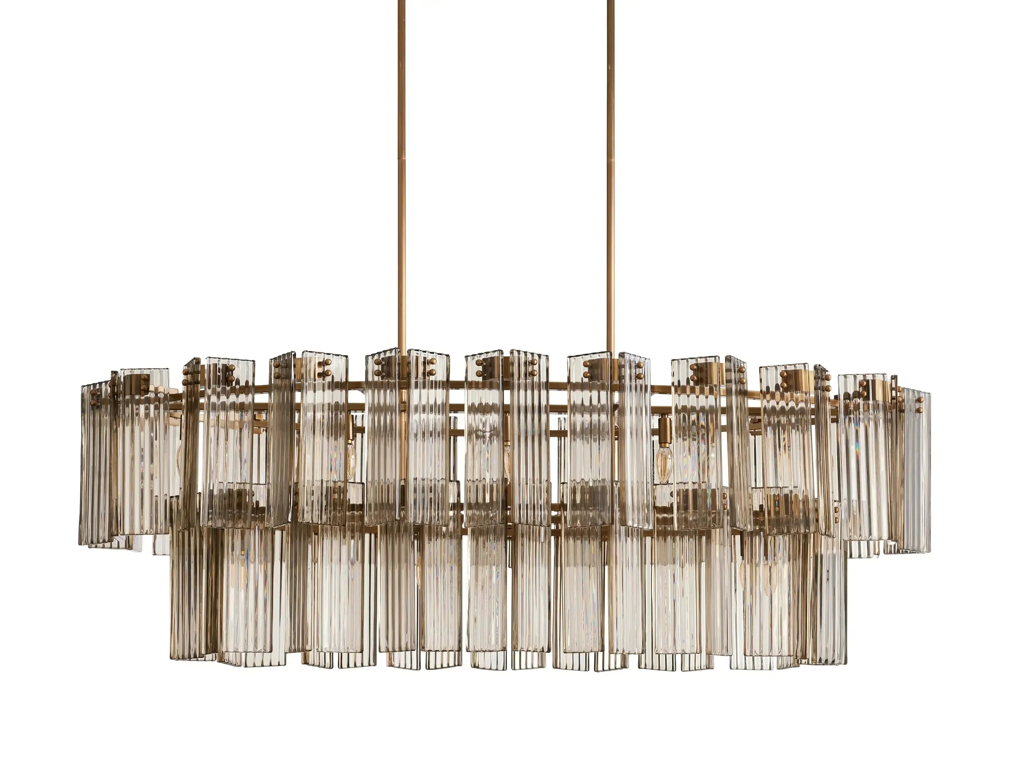 Delsie Oval Art Glass Chandelier 51''63''72''L - Zonesus