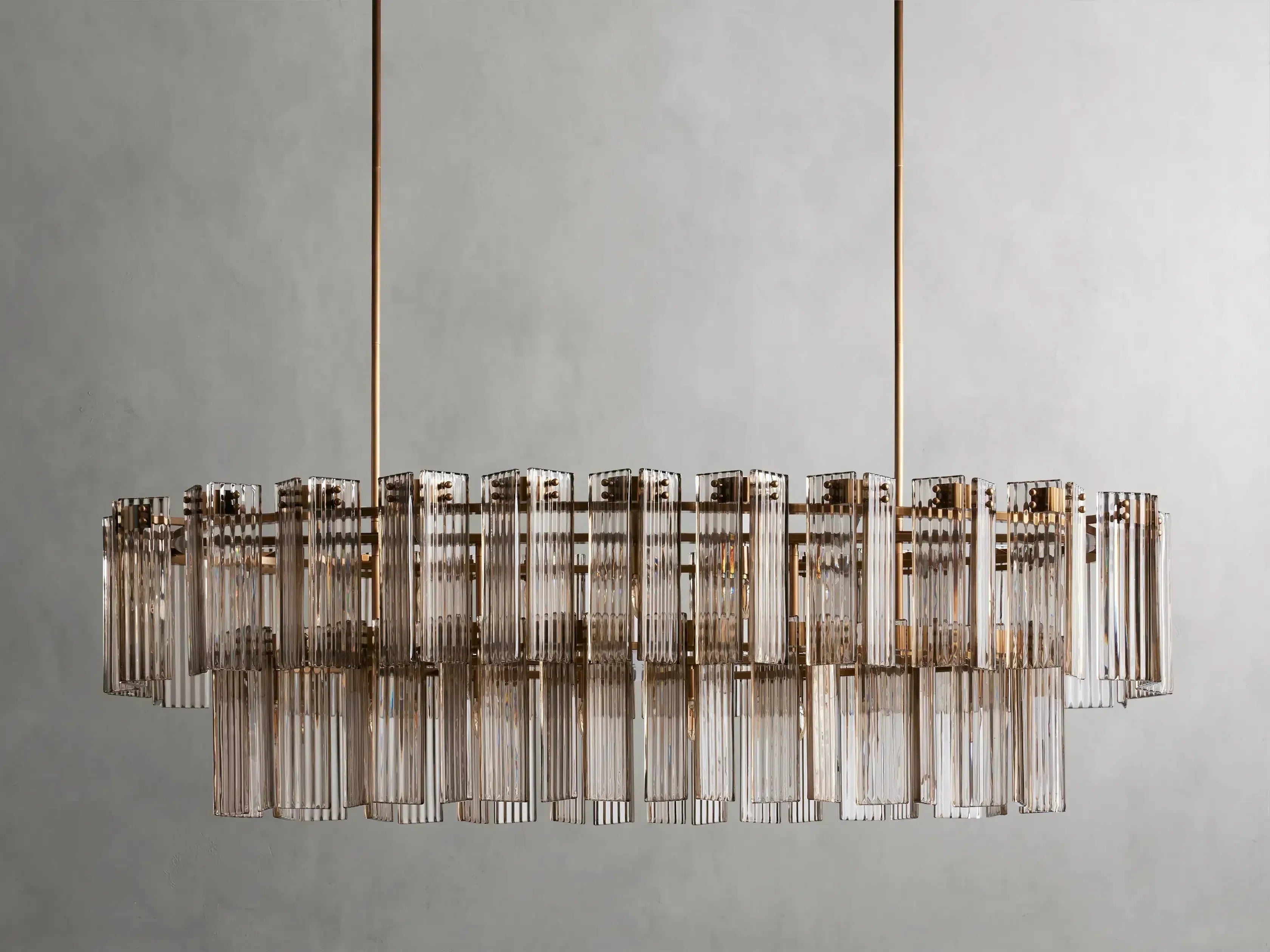 Delsie Oval Art Glass Chandelier 51''63''72''L - Zonesus