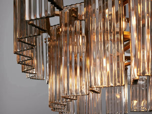 Delsie Oval Art Glass Chandelier 51''63''72''L - Zonesus