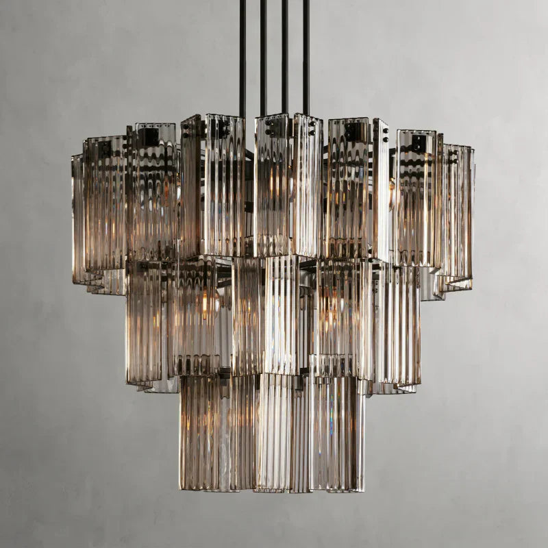 Delsie Round Art Glass Chandelier 38" 48" 60"D - Zonesus