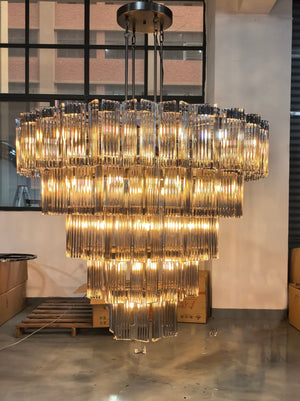 Delsie Round Art Glass Chandelier 38" 48" 60"D - Zonesus