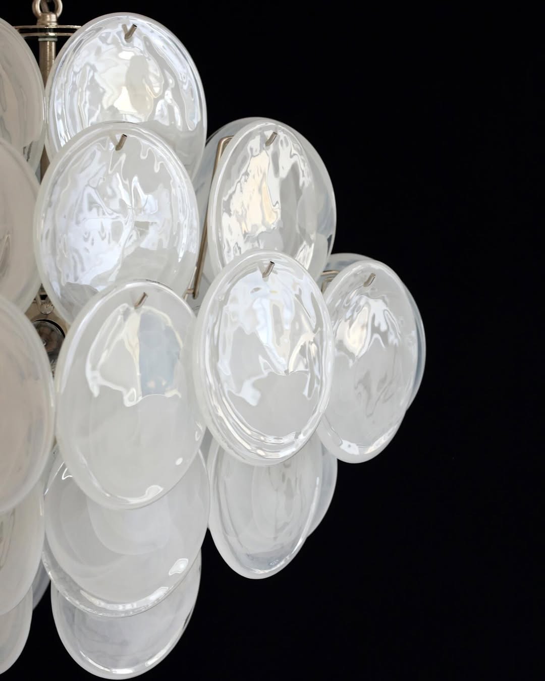 Murano Chandelier 36 White Disks - Zonesus