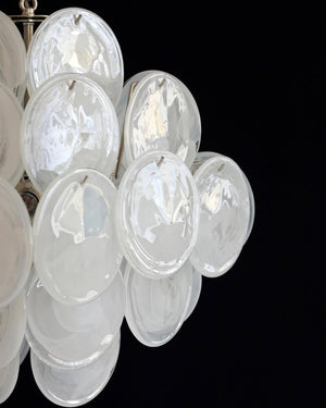Murano Chandelier 36 White Disks - Zonesus