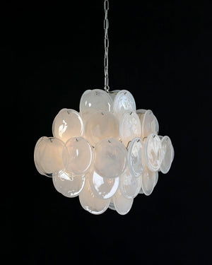 Murano Chandelier 36 White Disks - Zonesus