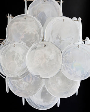 Murano Chandelier 36 White Disks - Zonesus