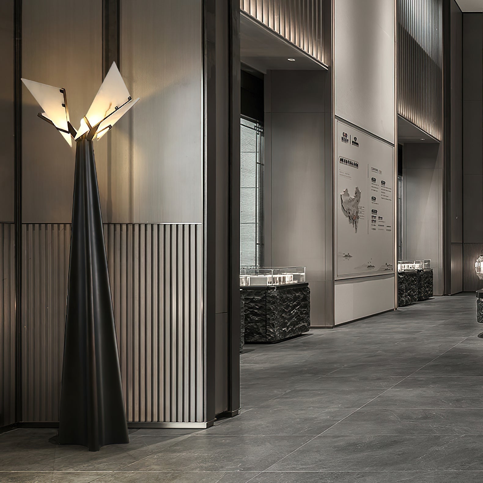 Drape Alabaster Floor Lamp - Zonesus
