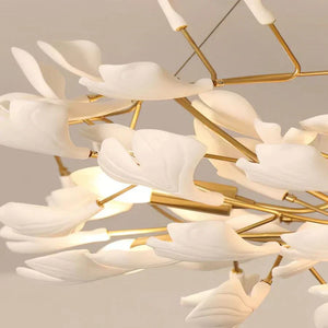 Drooping Ceramic Ginkgo Leaf Chandelier - Zonesus
