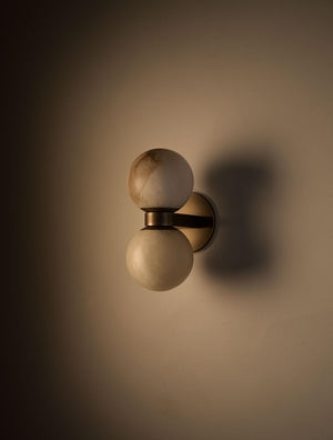 Dual Globe Alabaster Wall Lamp - Zonesus