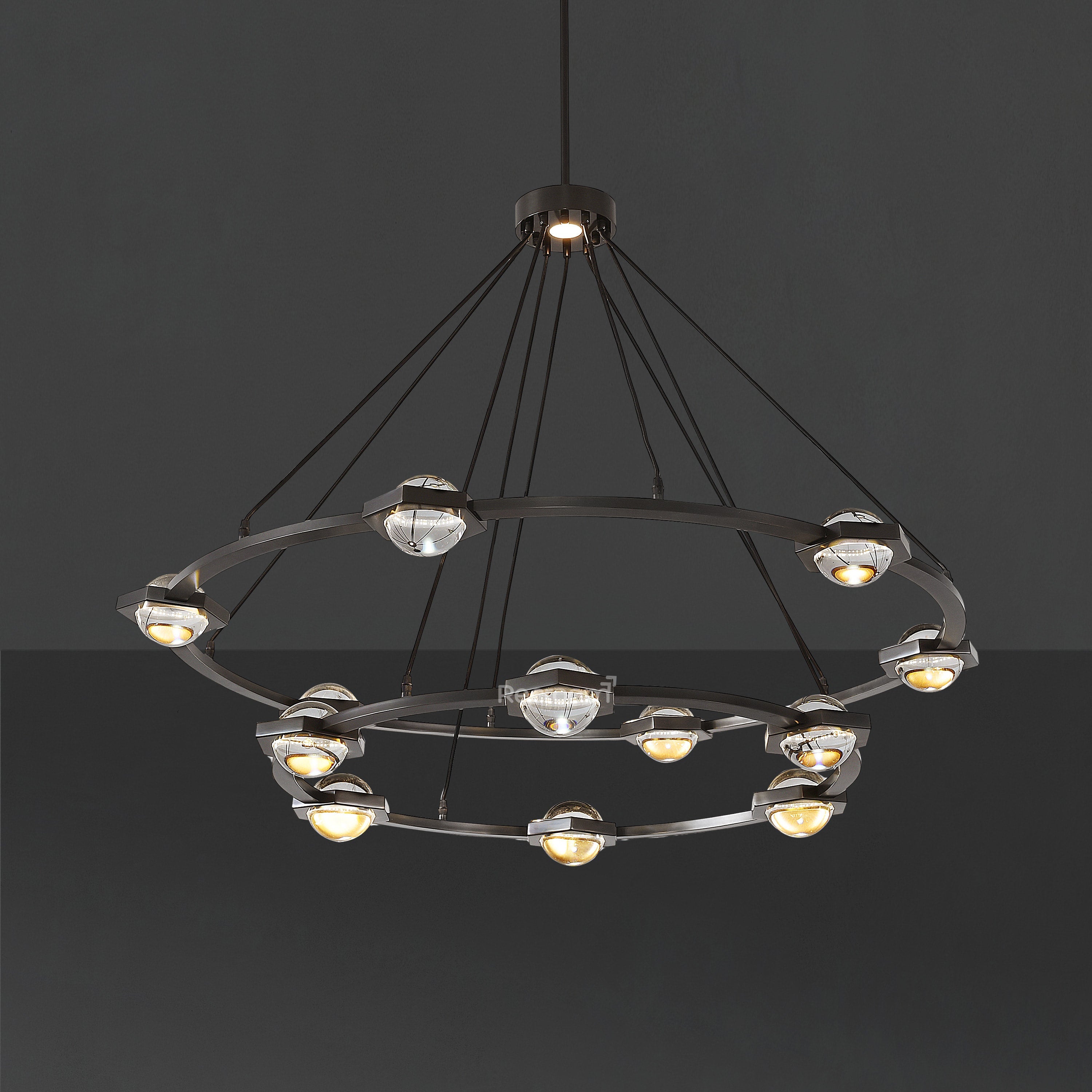 Eclitant Two-Tier Round Chandelier 60" - Zonesus