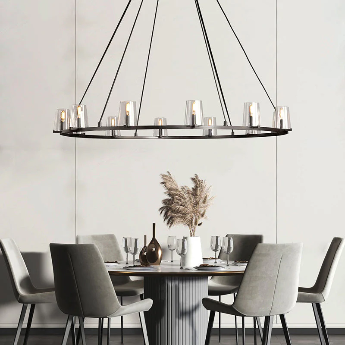 Pauillyc Clear Glass Round Chandelier 36" 48" 60" - Zonesus