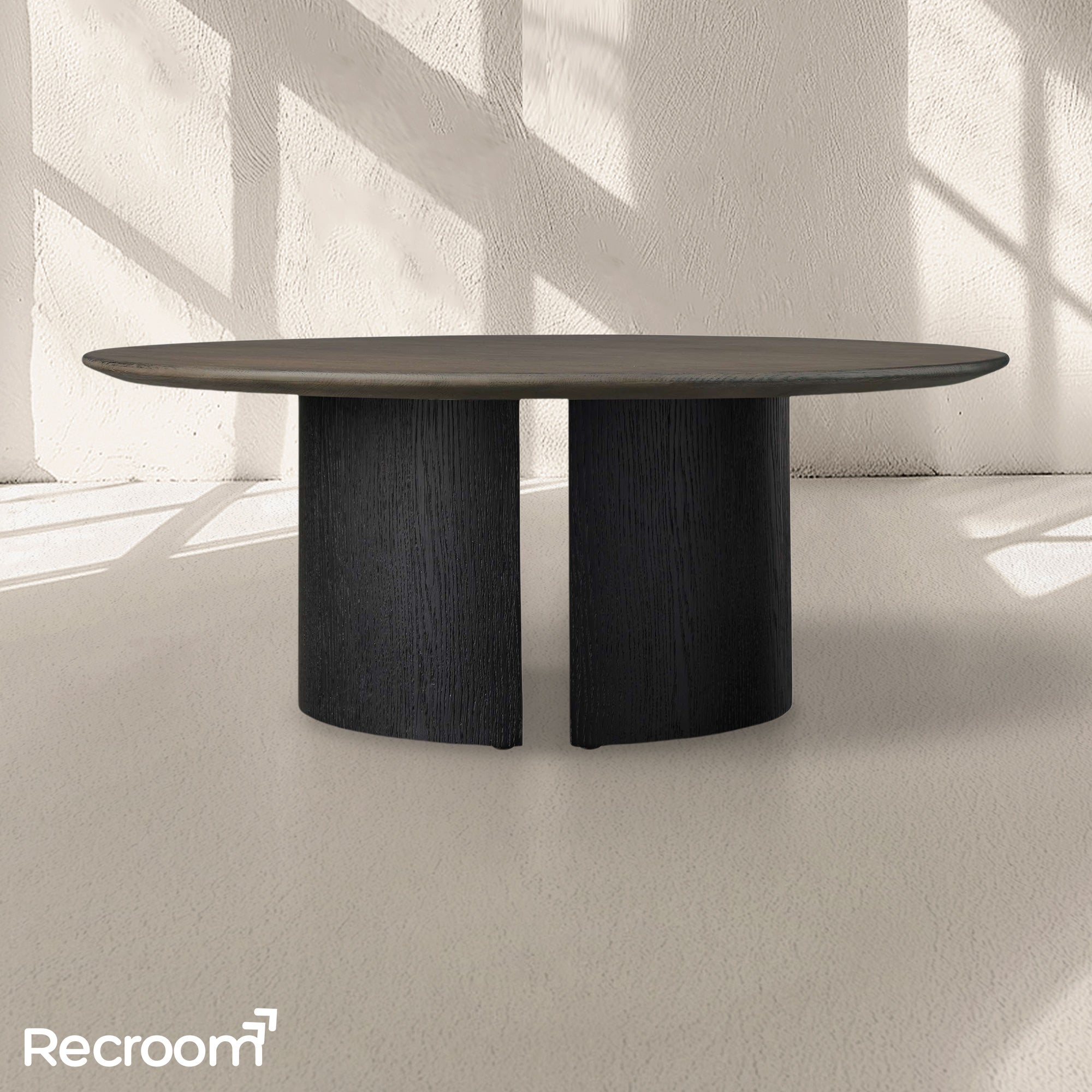 San Germani Round Wood Coffee Table with Dauphine Base - Zonesus