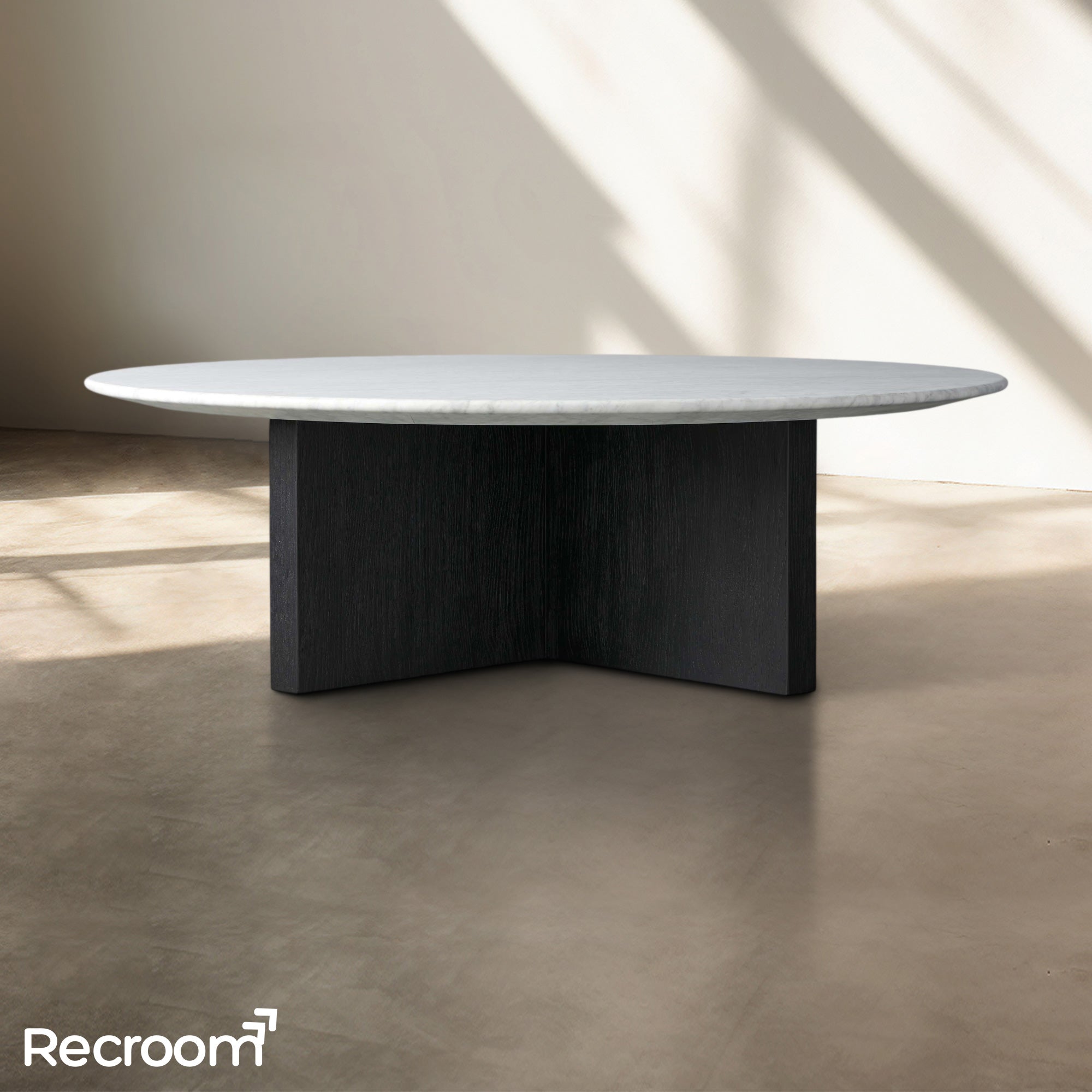 San Germani Round Stone Coffee Table with Clement Base - Zonesus