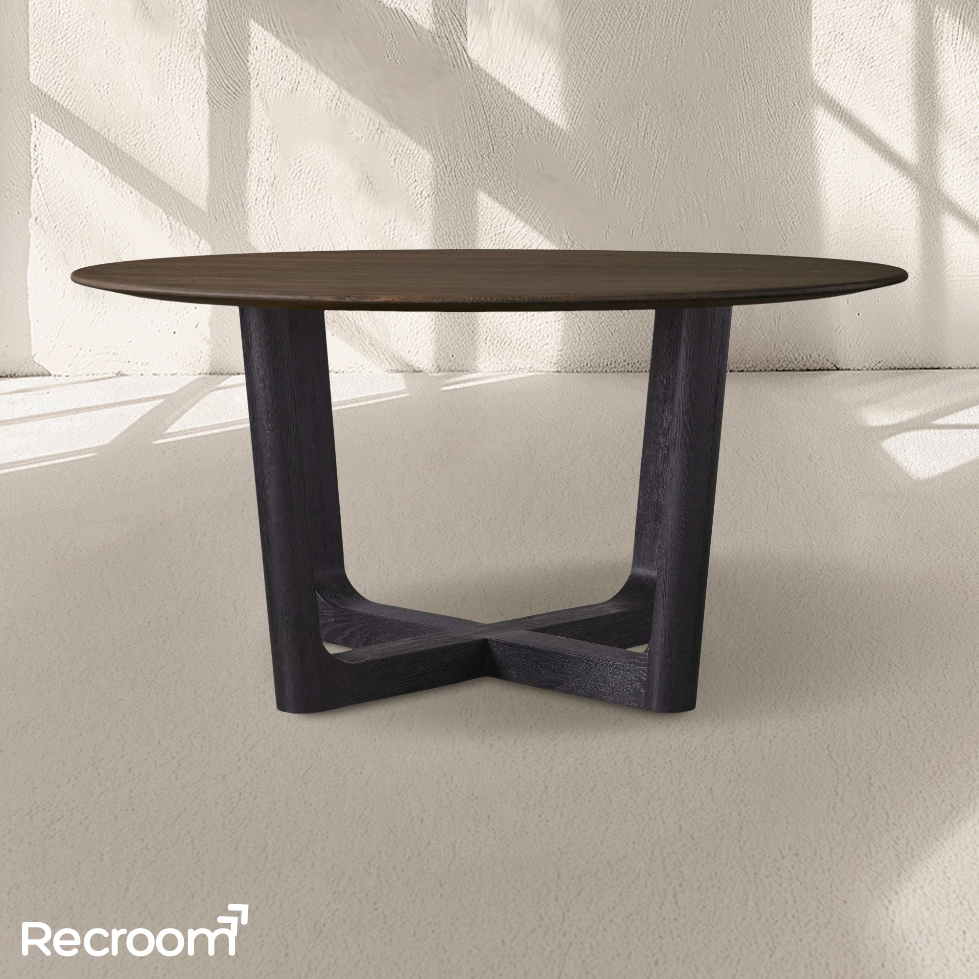 San Germani Round Wood Dining Table with Rennes Base - Zonesus