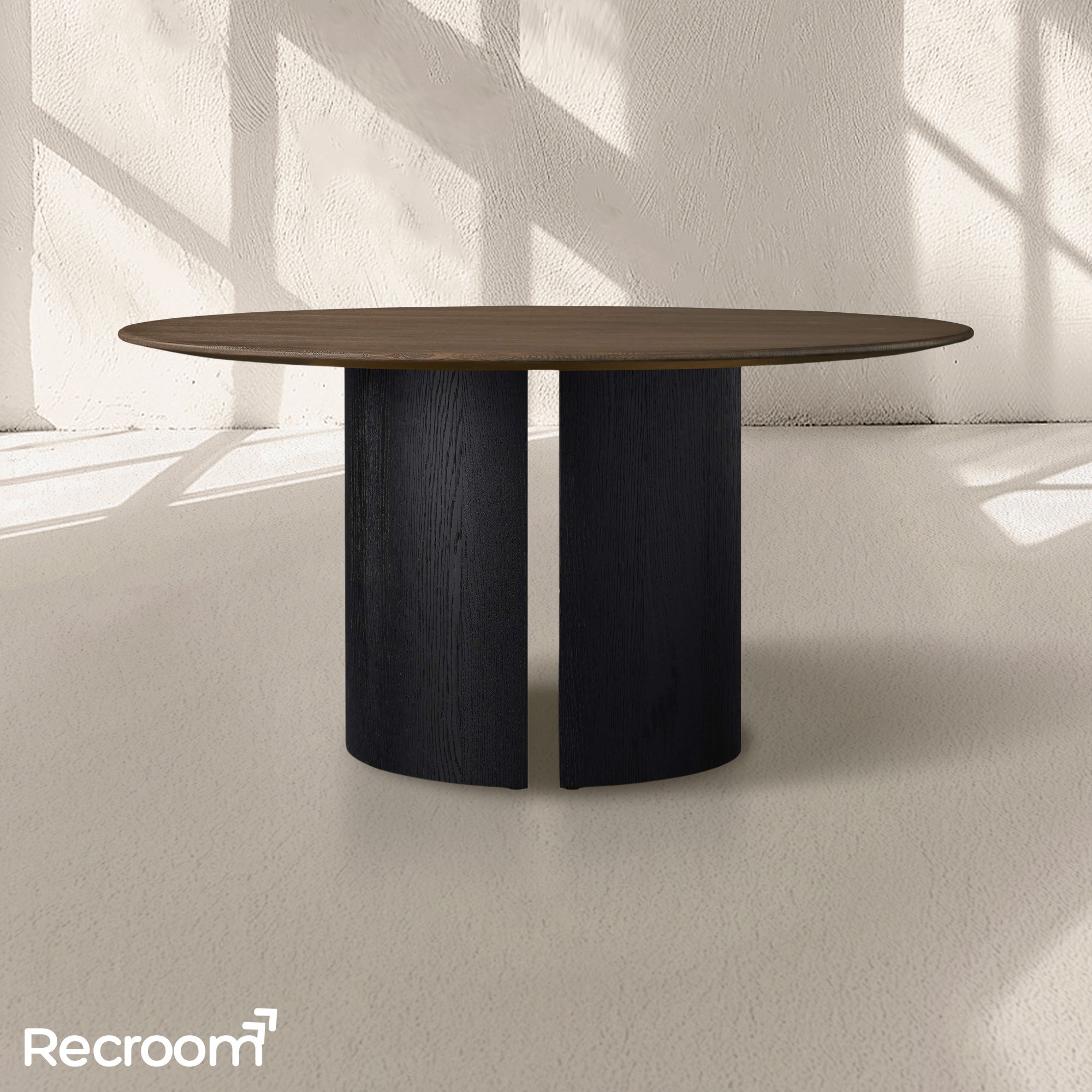 San Germani Round Wood Dining Table with Dauphine Base - Zonesus