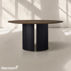 San Germani Round Wood Dining Table with Dauphine Base - Zonesus
