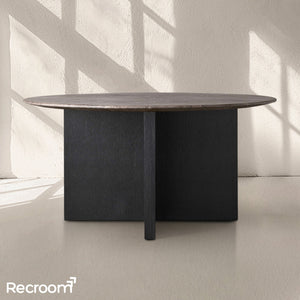 San Germani Round Stone Dining Table with Clement Base - Zonesus