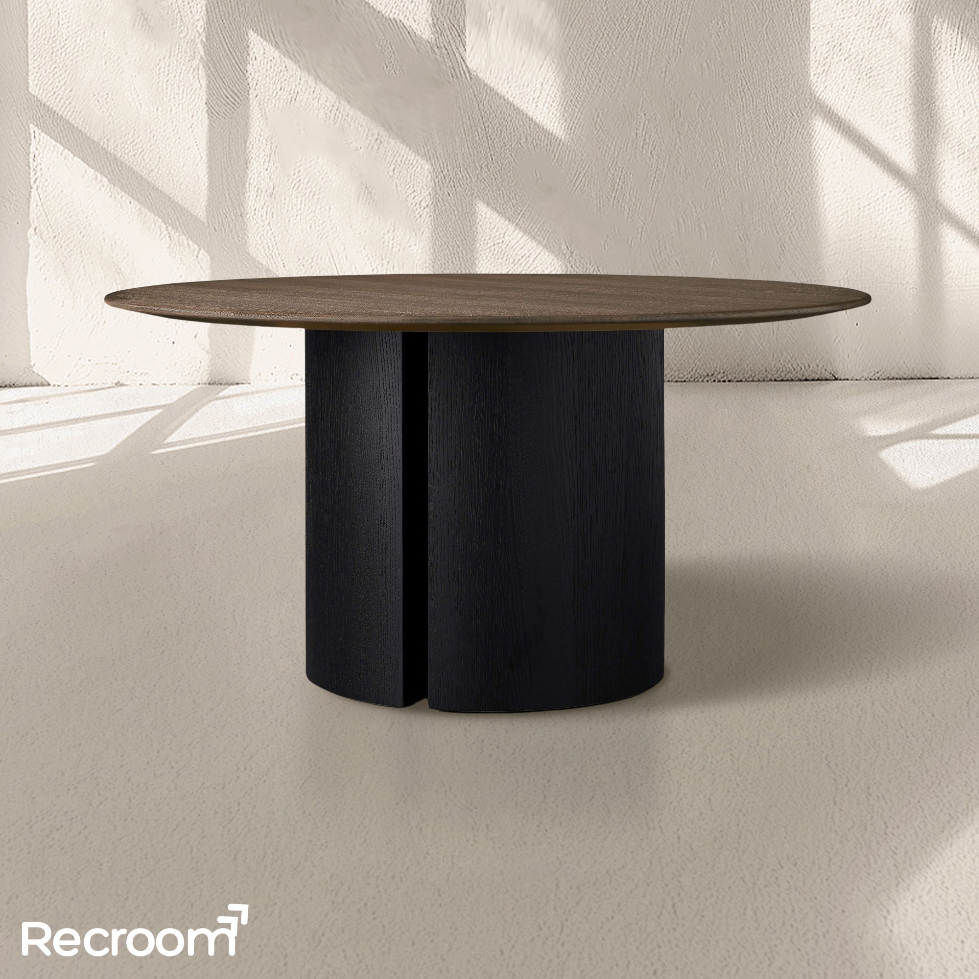 San Germani Round Wood Dining Table with Dauphine Base - Zonesus