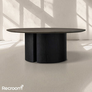 San Germani Round Wood Coffee Table with Dauphine Base - Zonesus