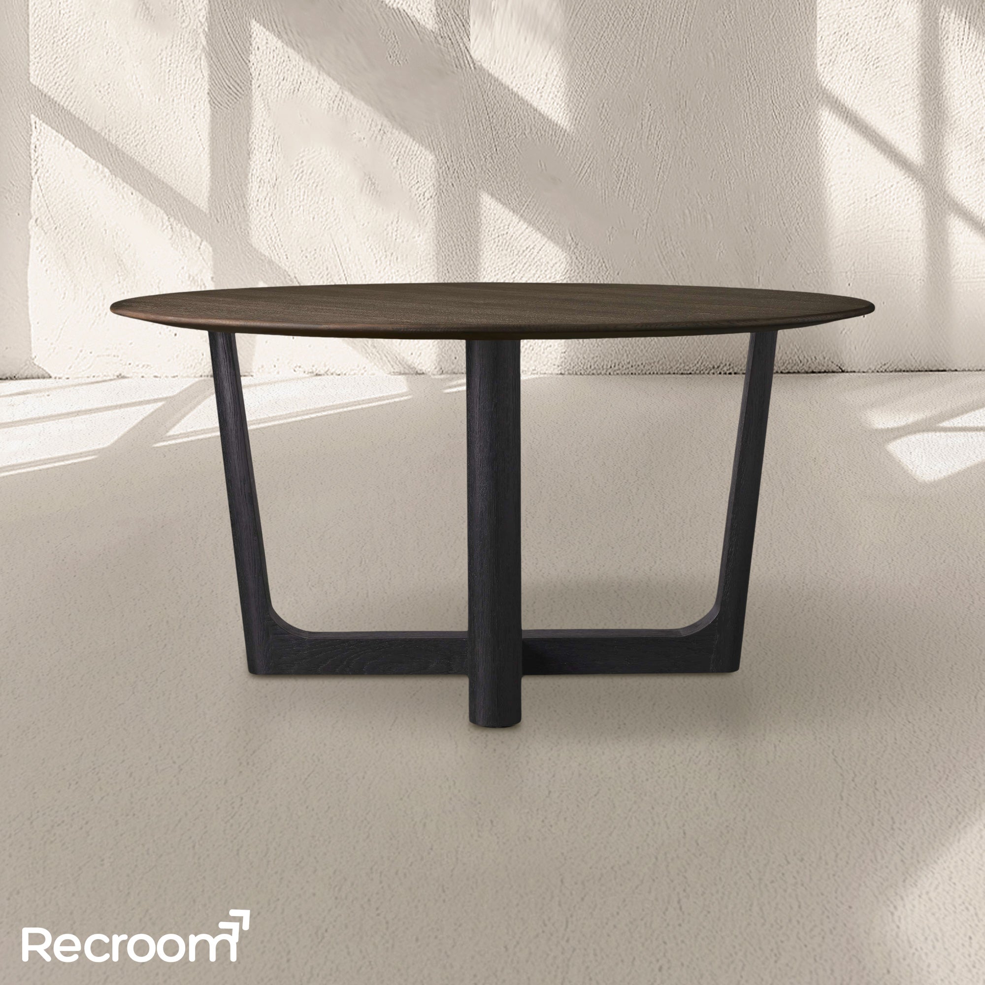 San Germani Round Wood Dining Table with Rennes Base - Zonesus