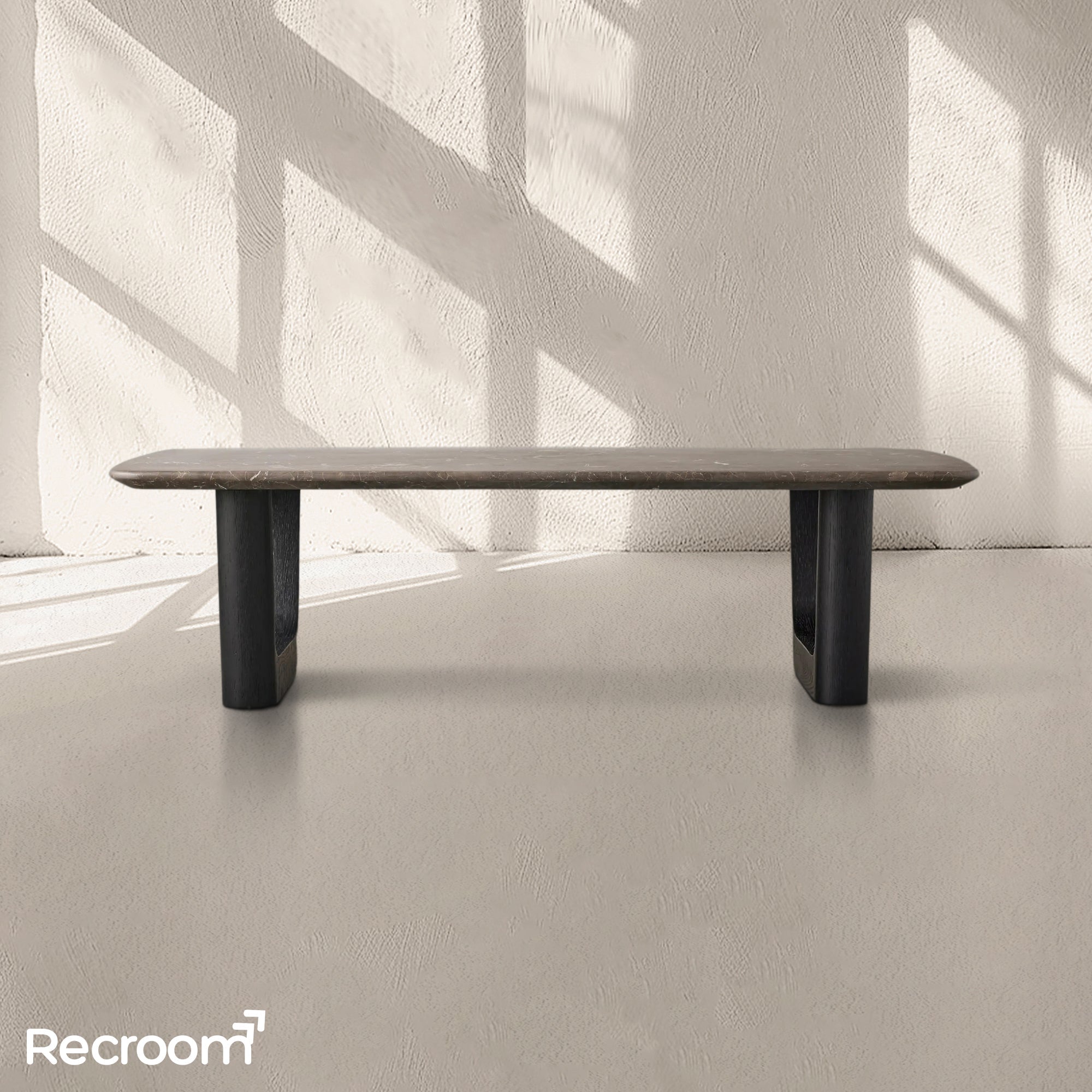San Germani 72" Stone Coffee Table with Rennes Base in Espresso - Zonesus