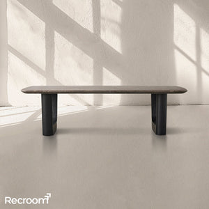 San Germani 72" Stone Coffee Table with Rennes Base in Espresso - Zonesus