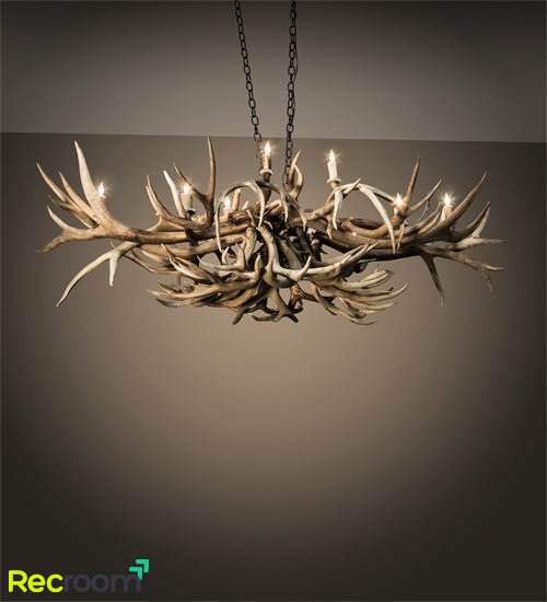 71" Long Antlers Deer 10 Light Oblong Chandelier - Zonesus