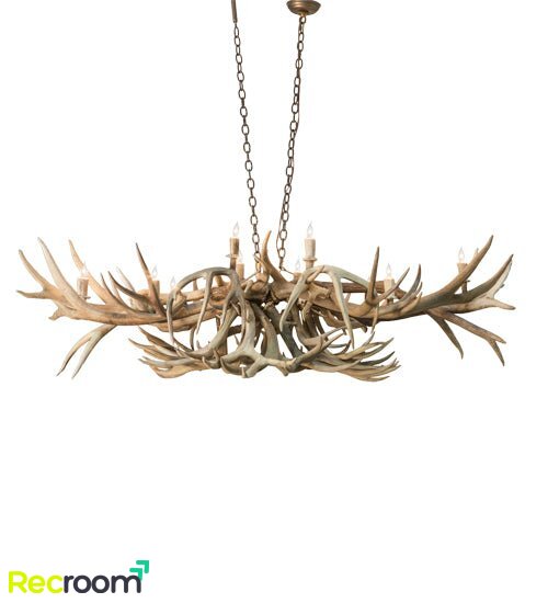 71" Long Antlers Deer 10 Light Oblong Chandelier - Zonesus