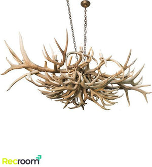 71" Long Antlers Deer 10 Light Oblong Chandelier - Zonesus
