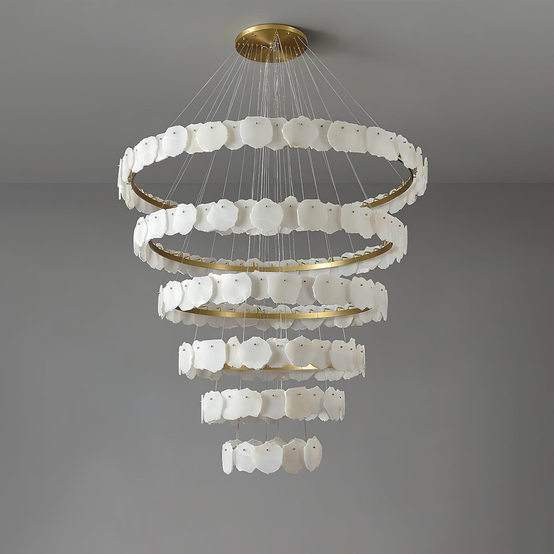 Ecliptica Spiral Alabaster Chandelier - Zonesus