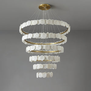 Ecliptica Spiral Alabaster Chandelier - Zonesus