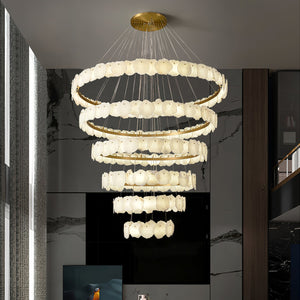 Ecliptica Spiral Alabaster Chandelier - Zonesus