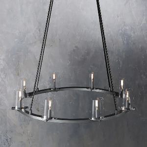 Pauillyc Clear Glass Round Chandelier 36" 48" 60" - Zonesus